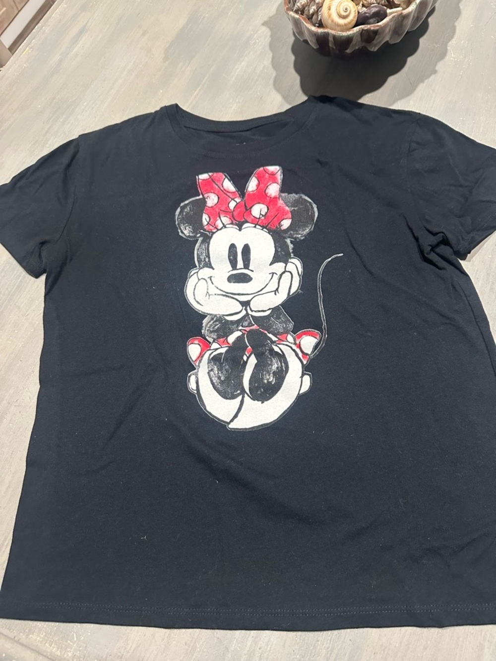 NWOT…Disney Minnie Mouse Black T-Shirt with Red Bow